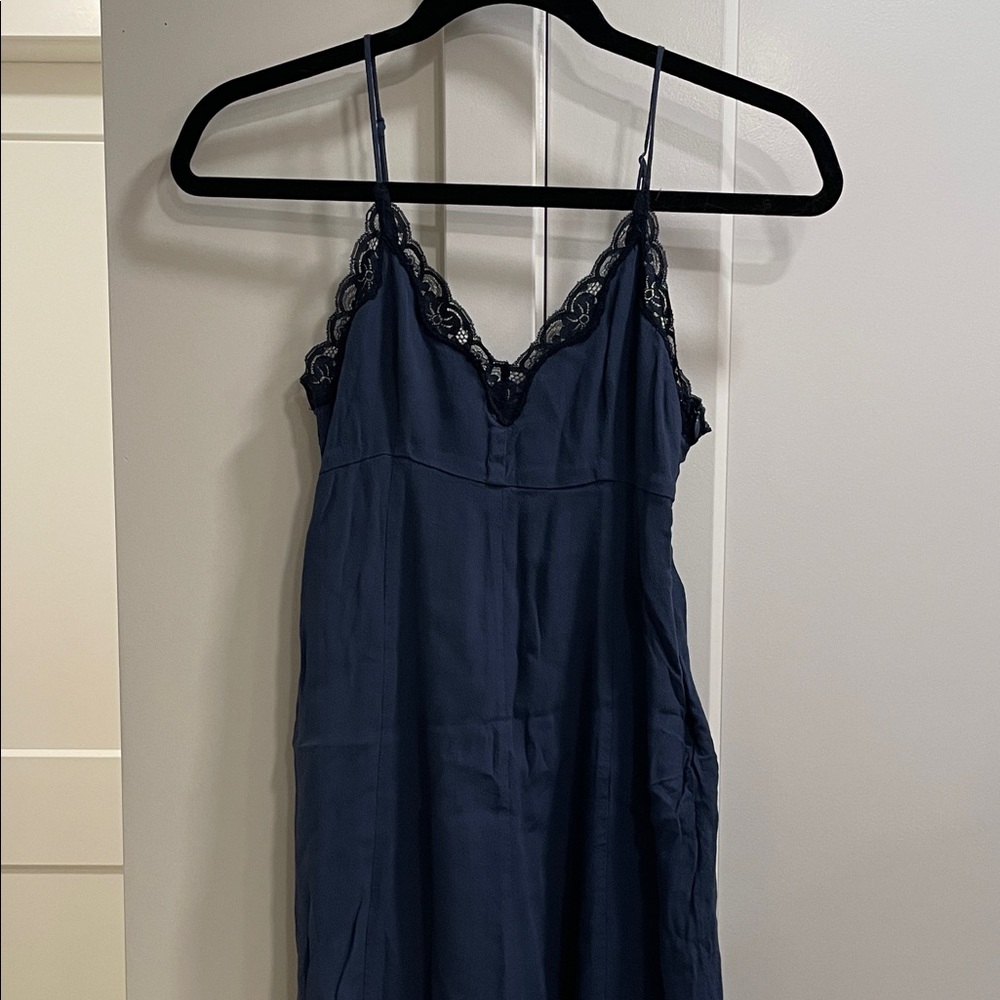 Wilfred Navy Lace Trim Chemise